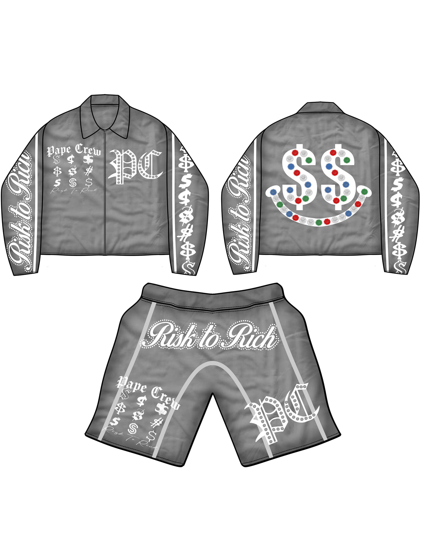 Pape Crew Windbreaker Set - Gray