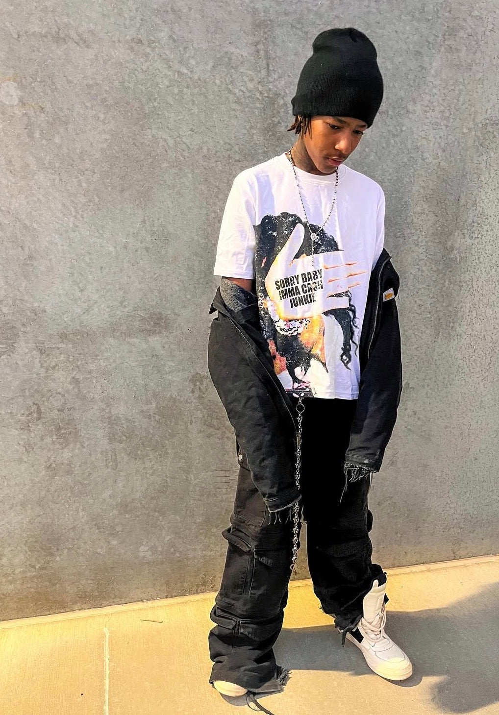 Cash Junkie Statement Tee - White