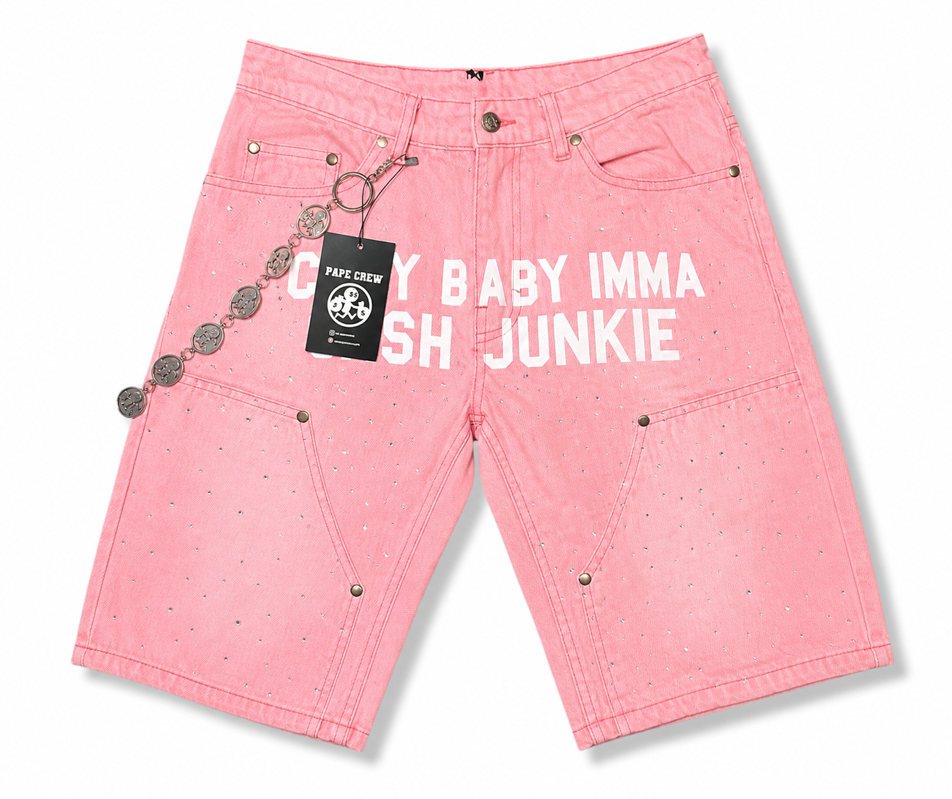 Cash Junkie Denim Shorts - Pink