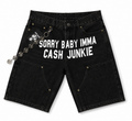 Cash Junkie Denim Shorts - Black