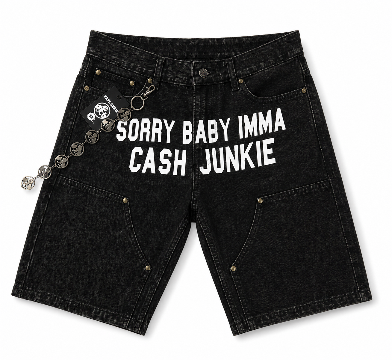 Cash Junkie Denim Shorts - Black
