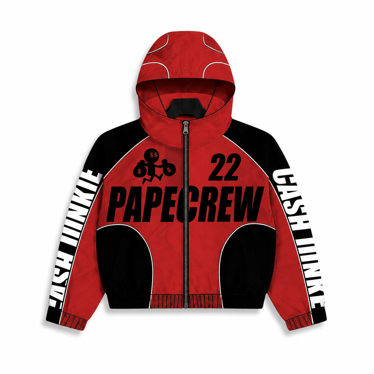 Cash Junkie Nylon Zipup- Red