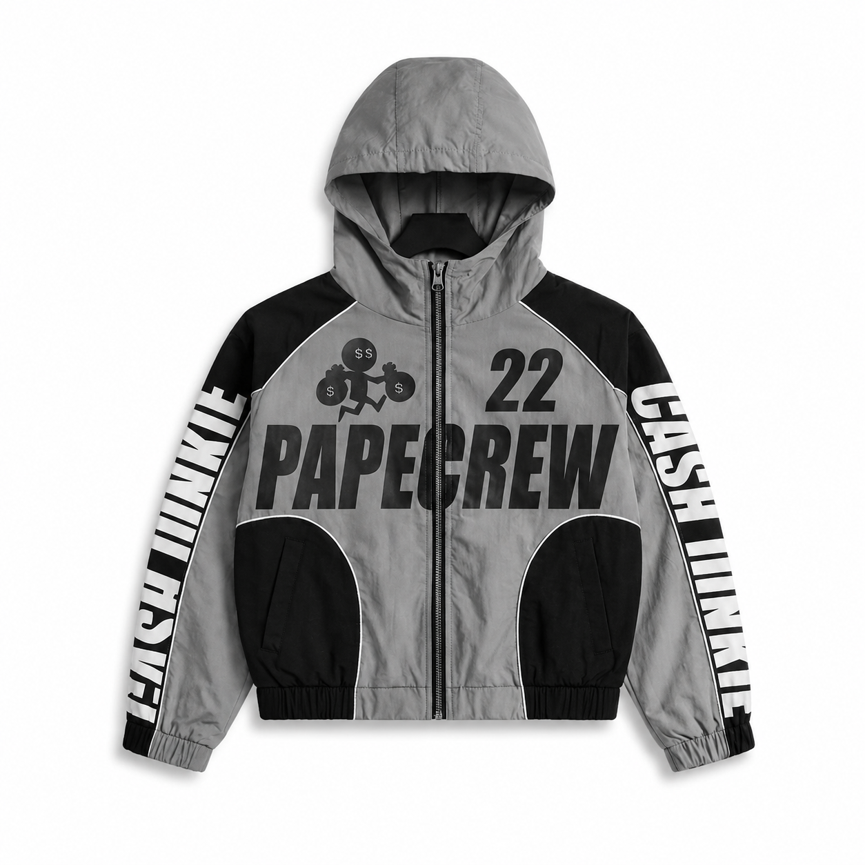 Cash Junkie Nylon Zipup - Grey
