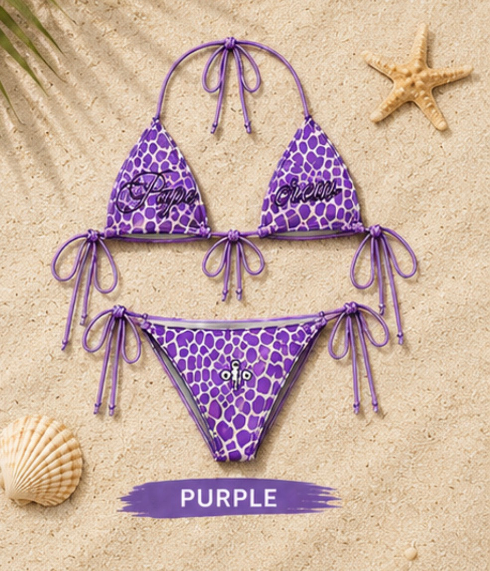 Leopard purple Bikini set