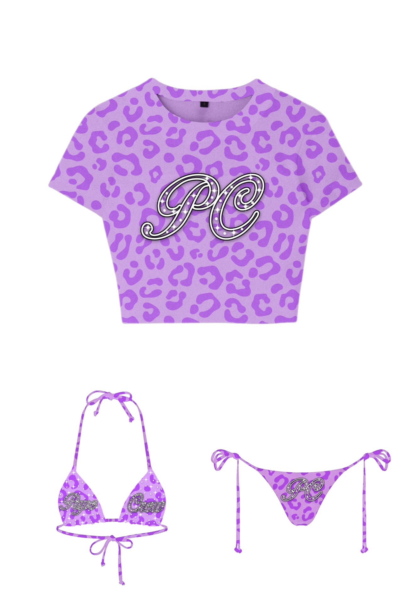 Pape Crew Cheetah Luxe Bikini Set - Purple