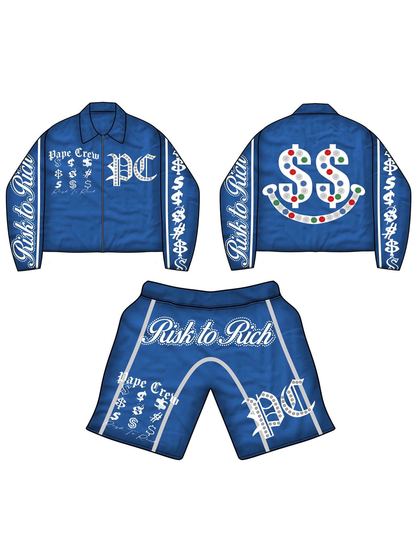 Pape Crew Windbreaker Set - Blue