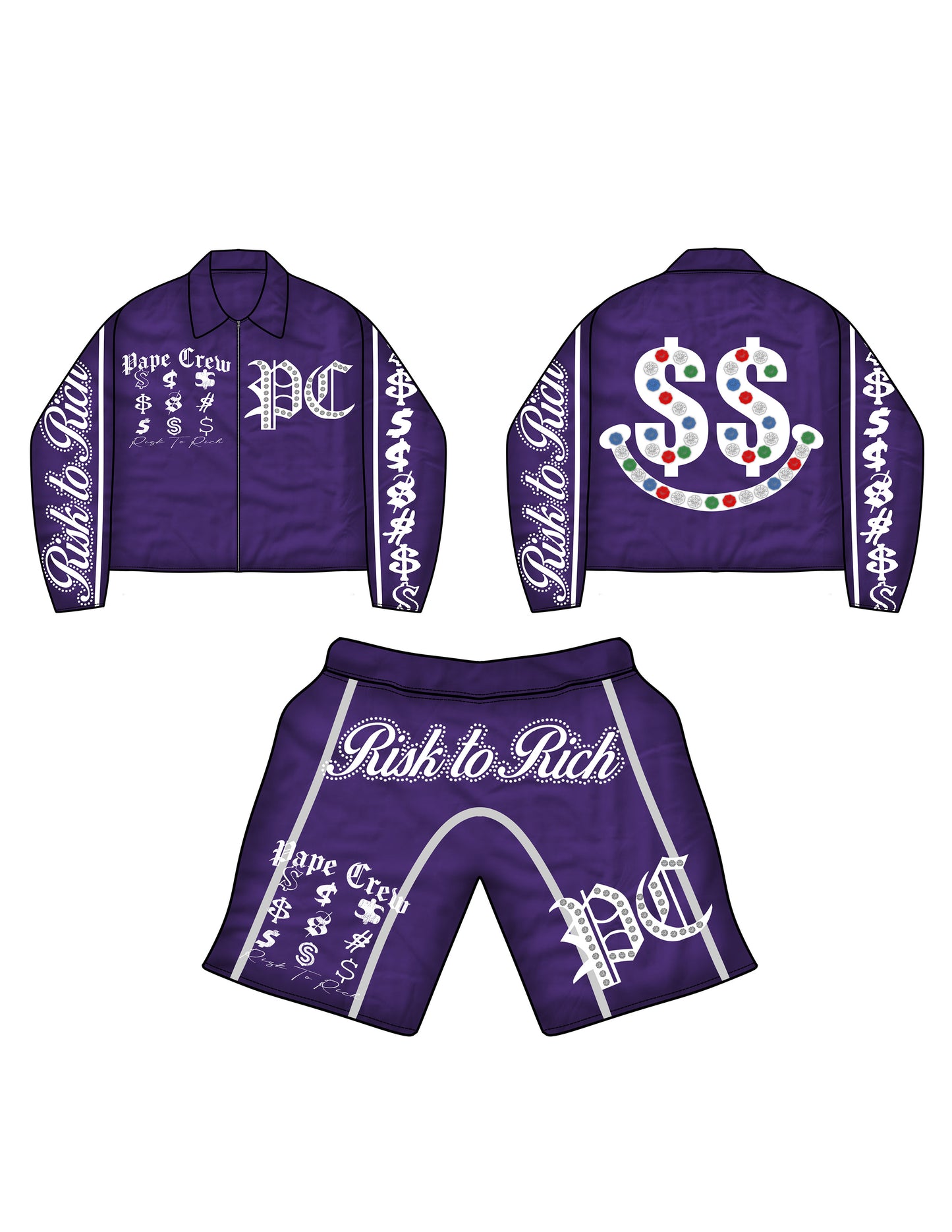 Pape Crew Windbreaker Set - Purple